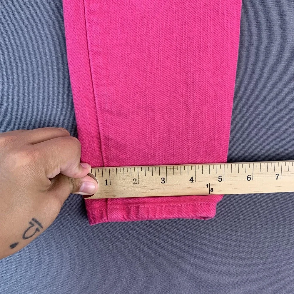 Kate Spade Jeans Womens 24 Bright Pink Mid Rise Skinny Broome Street Slim 26x30